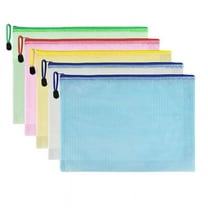 5PCS Mesh Zipper Pouch Zipper Bags, 9x13 Inches Large Storage Bags for Organizing, Puzzle Bag Zipper File Bags for Office Supplies