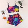 thumbnail image 6 of Tnhcen Women's Halloween Skeleton Print Cami Short Pajama Set Loungewear Sleepwear Comfortable Vacation Outfit S-2XL Multicolor, 6 of 6