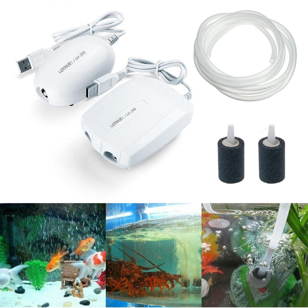 Fish Tank Bubbler Oxygen Pump with Dual Outlet, Aerator Pump with Air