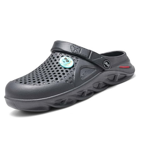 

Garden Clogs for Men Rubber Clog Gardenning Shoes Summer Water Sandals Waterproof Comfort Slip on Quick Dry Pool Beach Yard Kitchen Antiskid Mules Shower Slides Grey 42