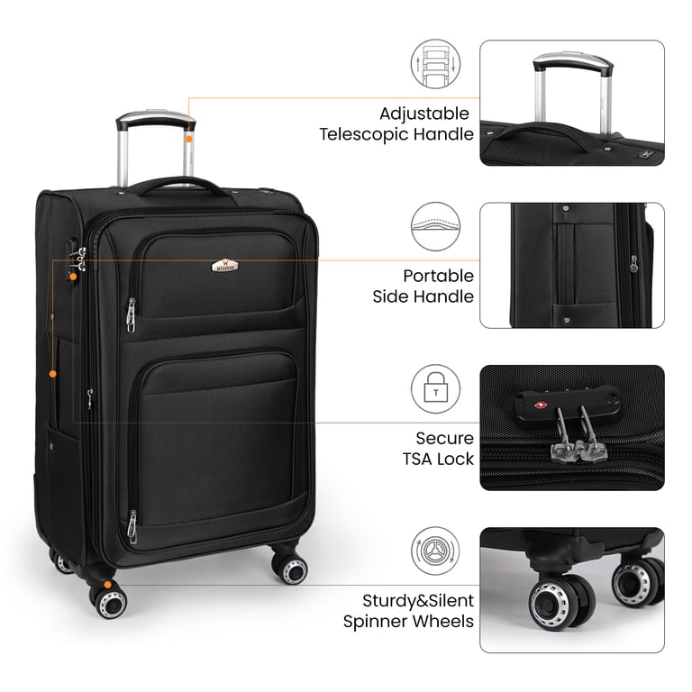 Wisdom 3 Piece Softside Luggage Set, 20/26/30 inch Expandable