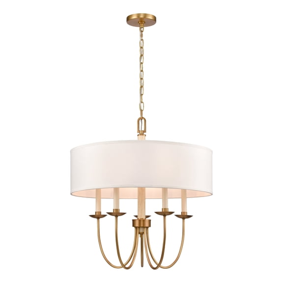Elk Home 23-Inch Wide Neville Chandelier, Transitional, Natural Brass