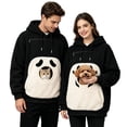 thumbnail image 4 of Christmas Hooded Cat Pouch Holder Soft Fleece Christmas Hoodie for Women Men Pet Pouch Hoodie for Women Mens Oversized Pullover Sweatshirt with Front Puppy Pocket, 4 of 6