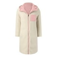 thumbnail image 6 of Dwralegc Color Fleece Jacket Women Long Sleeve Warm Winter Long Puffer Jackets Cash-mere Zip Up Plus Size Coat Fashion Heavyweight Hooded Cardigan with Pockets Light pink M, 6 of 8