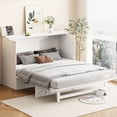 thumbnail image 2 of White Queen Size Bed With Stylish Patterns - Add Character To Room Brushed Plentiful Storage Facilities. Space Utilization Artistry. 450lb Stable Capacity. & Outlet Services. Sophisticated Strip, 2 of 6