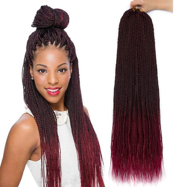 Nayoo Pelo de ganchillo senegalés 8 paquetes de pelo de ganchillo de 22.0 in para mujeres negras, 35 mechones/paquete de trenzas de ganchillo pequeñas, ajuste de agua caliente, extensiones de pelo t