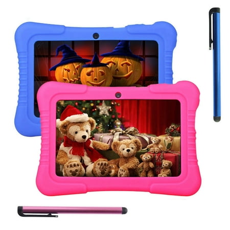 Blue 7 inch 16GB Android Tablet PC Quad Core Camera WIFI For Kids Bundle Case Best (Best Tablet For Web Developers)