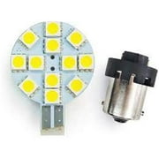 2-in-1 T10 & BA15S Connectors with 12 LED Bulb, - Warm White