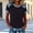 Black, variant on Vivianyn HD Women's Waffle Knit T Shirt, Denim Trim Raglan Sleeve Casual Top,Pink,Size S-XXXL