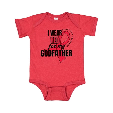 

Inktastic Sickle Cell Awareness I Wear Red For My Godfather Gift Baby Boy or Baby Girl Bodysuit