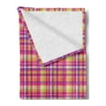thumbnail image 2 of Colorful Soft Flannel Fleece Throw Blanket, Pixel Like Ornament with Contemporary Design Checkered Squares Illustration, Cozy Plush for Indoor and Outdoor Use, 60" x 80", Multicolor, by Ambesonne, 2 of 5