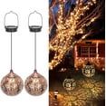thumbnail image 1 of Shininglove 2 Pieces Retro Rose Solar Lights, Metal LED Solar Lanterns Outdoor Waterproof Hanging for Patio Yard, 1 of 7