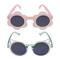 thumbnail image 4 of Willow & Ruby 2 Pack Infant's Sunglasses for Girls (Infant, Baby) in Pink Flower & Glossy Blue Cat, 4 of 5