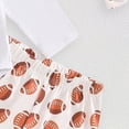 thumbnail image 6 of CAICJ98 Baby Girl Football Outfit Football Romper Onesie+Football Flare Pant Bell Bottom Set Newborn Fall Winter Spring Clothes (White,0-3 Months), 6 of 6