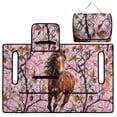 thumbnail image 4 of COEQINE Golf Cart Seat Cover Blanket with Fold-Away Design, Universal Golf Accessories with 4 Pockets, Fit for EZGO Yamaha Club Cars and More, Horse Pink Camo Hunting Forest, 4 of 8