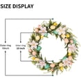 thumbnail image 2 of 18 Inch Easter Wreaths for Front Door, Pastel Egg Wreath with Magnolia and Lamb's Ear Leaves, Small Floral Wall Wreath for Indoor Decor Spring Easter Table Centerpiece Decorations, 2 of 7