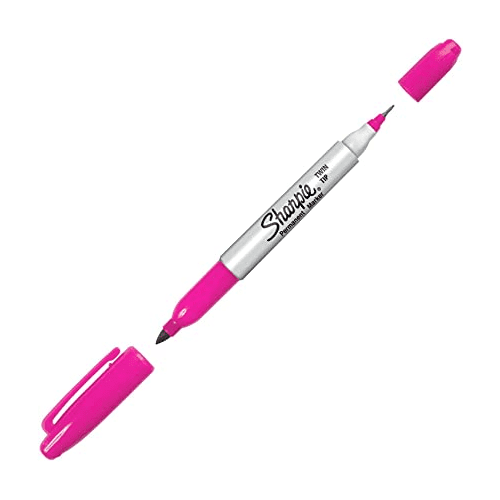 Twin-Tip Permanent Marker, Fine/ultra Fine Point, Magenta, Dozen