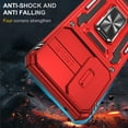 thumbnail image 2 of Samsung Galaxy A16 5G Case with Lens Protection, Samsung Galaxy A16 5G Ring Holder Cover with Camera Cover & Kickstand Military Grade Shockproof Heavy Duty Support Magnetic Car Mount Holder, Red, 2 of 7