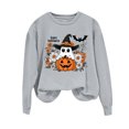 thumbnail image 5 of Women's Long Sleeve Crew Neck Sweatshirt Halloween Cute Ghost Pumpkin Graphic Relaxed Fit Casual Holiday Pullover Tops, 5 of 5