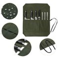 thumbnail image 1 of Maoww Canvas Cutlery Roll Case Portable Professional Reusable Washable Rolling Foldable Home Restaurant Cooking Tool Holder Green, 1 of 8