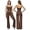 Brown, variant on PISONIC Womens Workout Sets Two Piece Spaghetti Straps Crop Top Matching Straight Leg Pants Gym Work Pilates Outfits