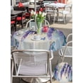thumbnail image 6 of Outdoor Tablecloth with Umbrella Hole Zipper Purple Floral Round Tablecloth 60" Waterproof Outside Table Cloth Blue Butterfly Flower Modern Graffiti Art Patio Table Cover Tablecloths for Picnic Party, 6 of 8