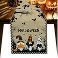 thumbnail image 1 of Halloween Table Runner, Halloween Crow Pumpkin Bat and Retro Backgound Rustic Table Runner for Holiday Birthday Party Kitchen Dining Table Home Decor, 14x72in, 1 of 8