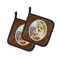 thumbnail image 1 of Carolines Treasures 7084PTHD Corgi Maman Aime les Roses Paire de Porte-Pot, 1 of 1