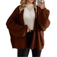 thumbnail image 5 of Long Sleeve Solid Women Lantern Loose Knit Oversize Sweater Cardigan, 5 of 6