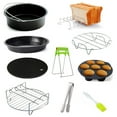 thumbnail image 3 of 10x fryer Accessories, Single Layer Steaming Rack Pan fryer Replacement Cake Basket Double Grill Rack for Home Cooking chen - 8inch, 3 of 8