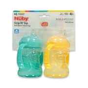 Nuby Baby 2-Pack Grip N Sip Bite-Proof Trainer Cup - aqua/yellow, one size
