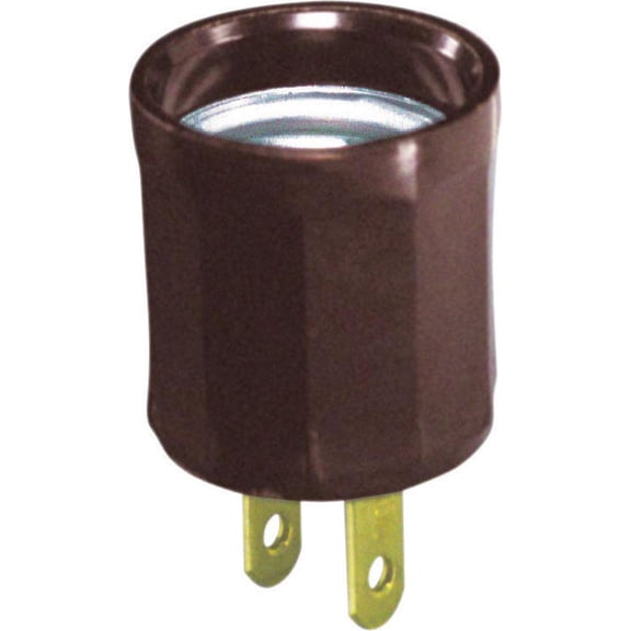 Leviton 61  660 Watt, 125 Volt, Polarized Outlet-to-Lampholder Adapter, Brown