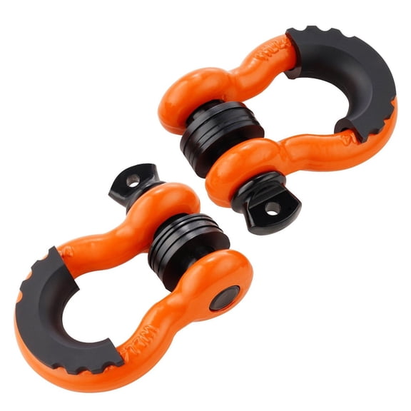 D-Ring Shackle 3/4" 2 Pack - 62832 lbs Capacity Alloy Steel Recovery Shackles with 7/8" Screw Pin, Isolators & Washers for Jeep, Truck, Off Road