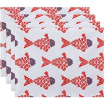 Simply Daisy 18" x 14" Fish Tales Animal Print Placemats, Set of 4