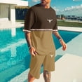 thumbnail image 2 of Track Suits Mens Crew Neck Short Sleeve Lightweight Shirts Short Pants Sets Men's Fashion Comfy Casual Leisure Outdoor Sports Suit Set, 2 of 6