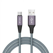Sprint Samsung Galaxy S8 Premium 10ft Long Gray Braided Type-C Cable Rapid Charger Sync USB Wire G9L