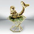 thumbnail image 3 of Estatua de cerámica moderna Escultura para o familiares de animales para estantería Sala de Dormitorio Casa de , Oro 6x9.3x5.2cm Macarena Estatua de cerámica, 3 of 8