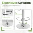 thumbnail image 3 of JJUN Bar Stools Modern Pu Leather Swivel Adjustable Hydraulic Bar Stool Square Counter Height Stool Set of 2 (Beige), 3 of 8