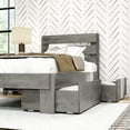 thumbnail image 4 of Max & Lily Solid Wood Farmhouse Twin Bed with Plank Headboard and Storage Drawers, Driftwood, 4 of 9