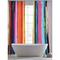 thumbnail image 5 of Sheer Curtains 96 Inches Long 2 Panels, Abstract Colorful Oil Painting Rod Pocket Curtain Voile Draperies, Modern Stripe Artwork Light Filtering Window Treatment for Living Room Kitchen Bedroom, 5 of 8