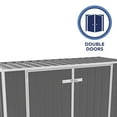thumbnail image 4 of Absco Utility 7.5' x 2.5' Garbage Can Metal Storage Shed - Woodland Gray, 4 of 12