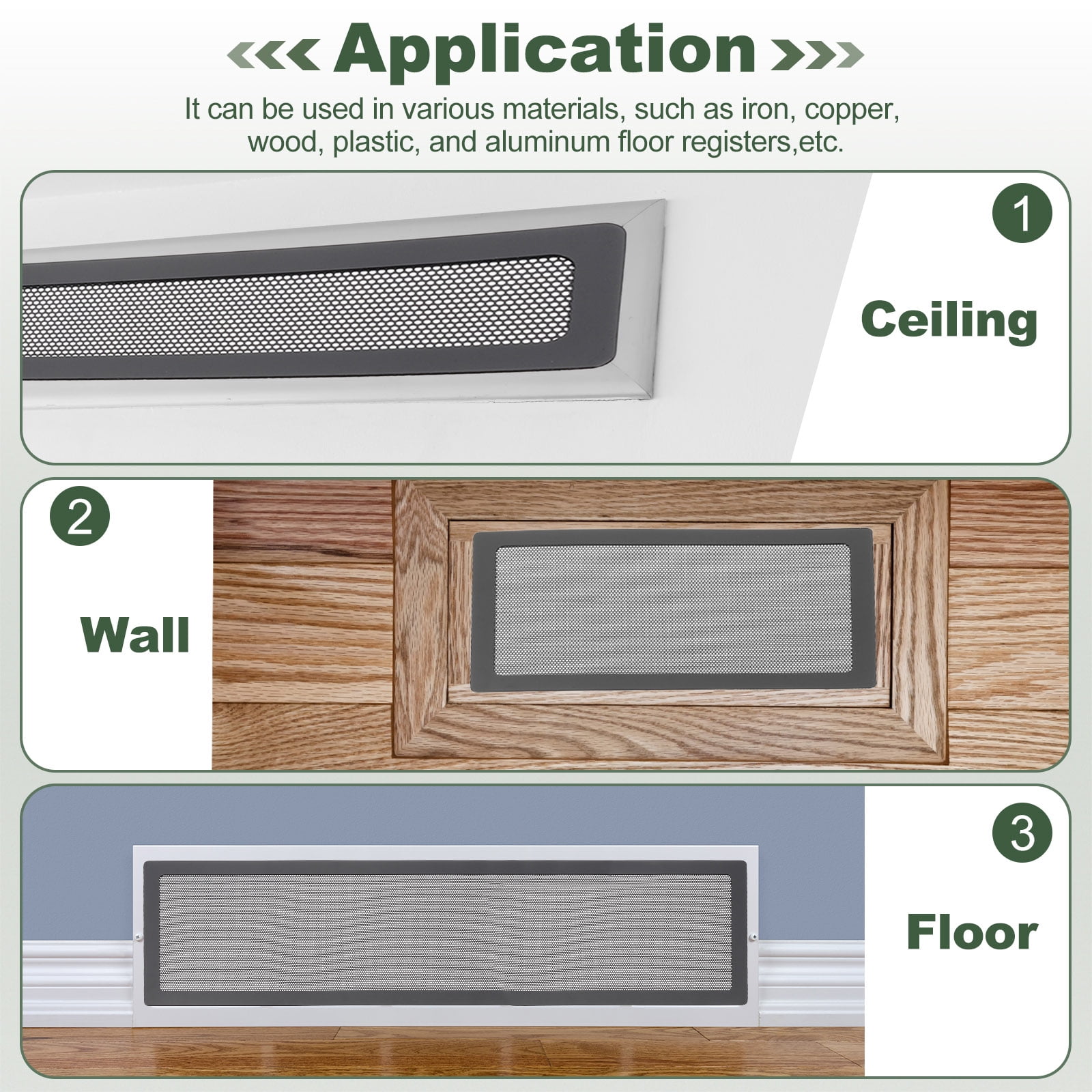 Uxcell 2 Pcs Magnetic Floor Vent Covers for Home Floor and Ceiling (White, 16-Inch x 12-Inch)