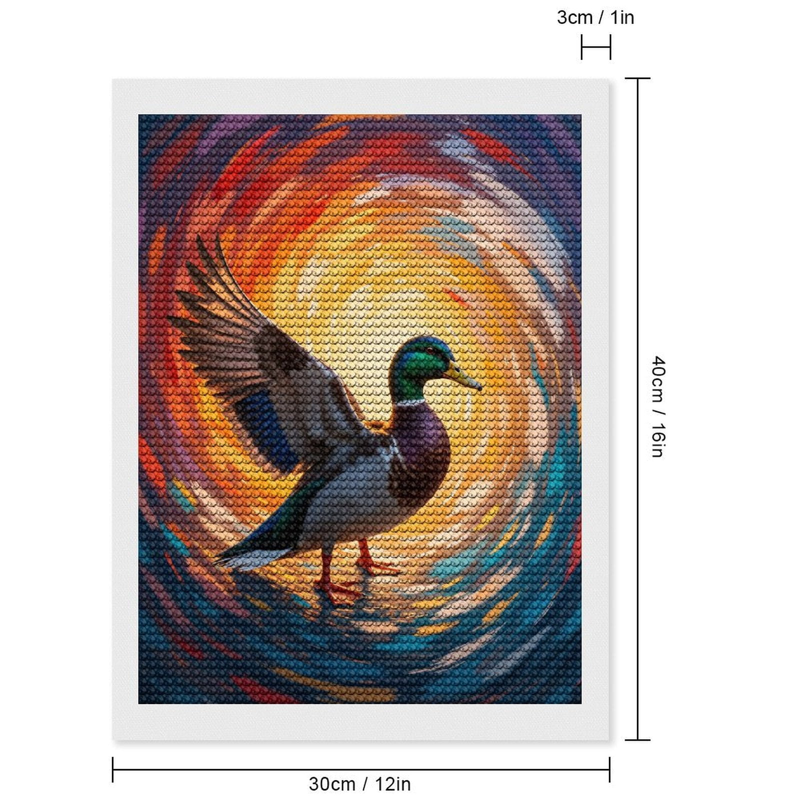 Diamond Art Kits for Adults, Mallard Duck Vivid Swirl Art 5D Diamond Painting Kits for Adults Beginners, DIY Full Drill Diamond Painting, Gem Art and Crafts 12x16