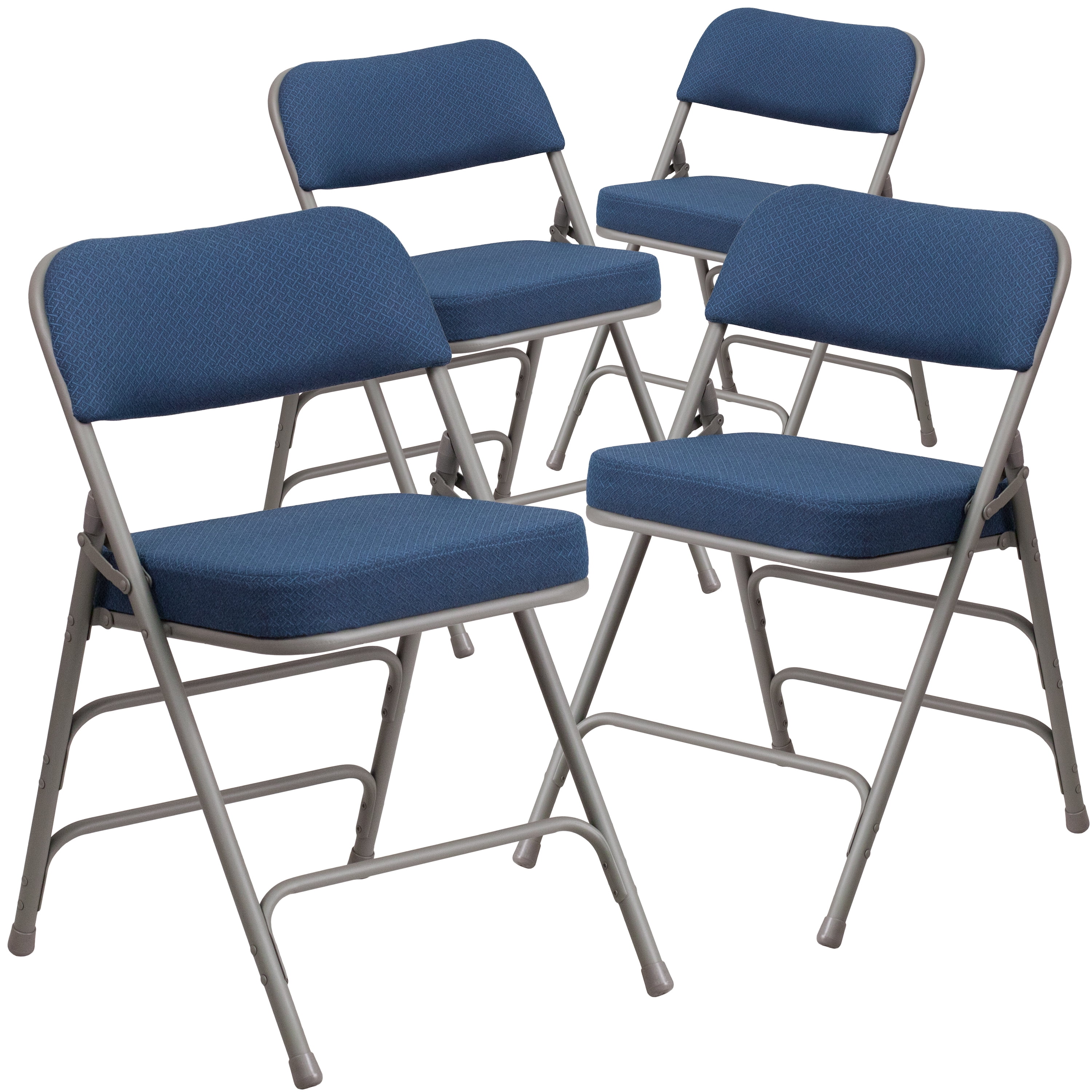 Flash furniture hercules series premium curved triple braced & double hinged navy fabric metal folding chair new arrivals