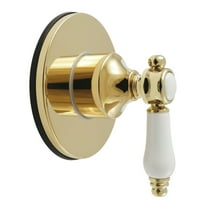 Kingston Brass KS4032BPL Bel-Air Single-Handle Six-Way Diverter Valve with Round Trim Kit, Polished Brass