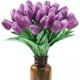 thumbnail image 1 of 15 tulipanes artificiales de seda de tacto real para decoración del hogar, Día de la Madre, primavera, boda, ramos, arreglos florales., 1 of 7
