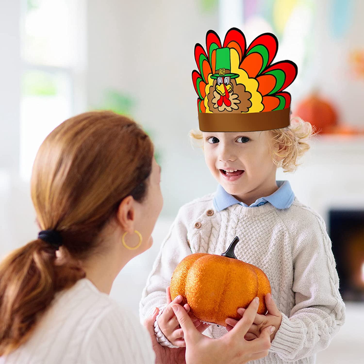 24 Pieces Color Your Own Turkey Crowns 