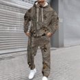 thumbnail image 1 of AVYERVO Mens Sweatsuits 2 Piece Set Gym Mens Track Suits 2 Piece Set Casual Sweatshirt and Sweatpants Set Fall Sweatpants Set with Pockets, Light Brown L, 1 of 4