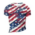 thumbnail image 4 of Men's Quick-Dry Performance Tee, Retro Flag Print with Moisture-Wicking Fabric for Sports and Daily Use ,Wine 2XL, 4 of 5