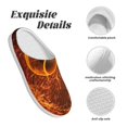 thumbnail image 5 of Fotbe Tennis Racket In Fire Pattern Women's Fuzzy Curly Fur Memory Foam Loafer Slippers Indoor Outdoor Slippers Winter Home Shoes-39/40, 5 of 7